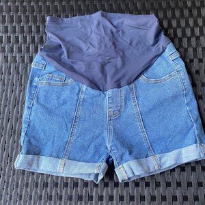 Maacie Maternity High Waist Jean Shorts Whole Pregnancy Short Jeans